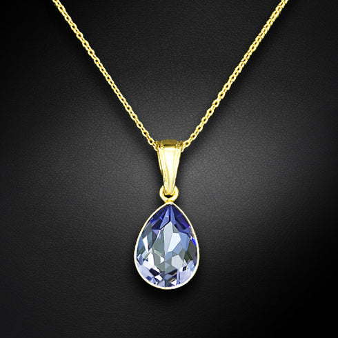 Silver pendant "Crystal Drop (Tanzanite)" with Preciosa™ crystals